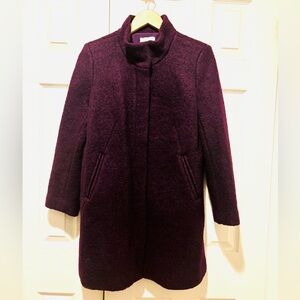 LOFT Purple Women's wool blend car coat, petite large